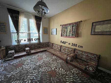 Big L SHAPED Brown Red Oriental Floor Seating Sofa Arabic Cushions Home Decor