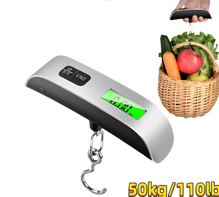 50 كجم/110lb المحمولة الإلكترونية ميزان  LCD شاشة ديجيتال ميزان مقياس حقيبة السفر يزن الأمتعة