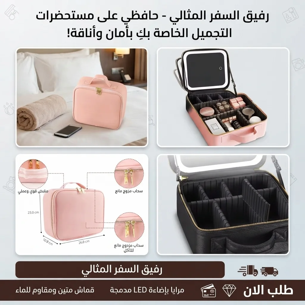 LED حقيبة المكياج الذكية مع مرآة إضاءة