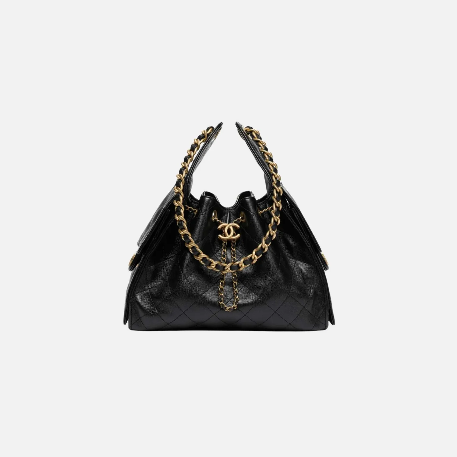 Chanel Small 25 Hobo - White Caviar | Antique Gold Hardware