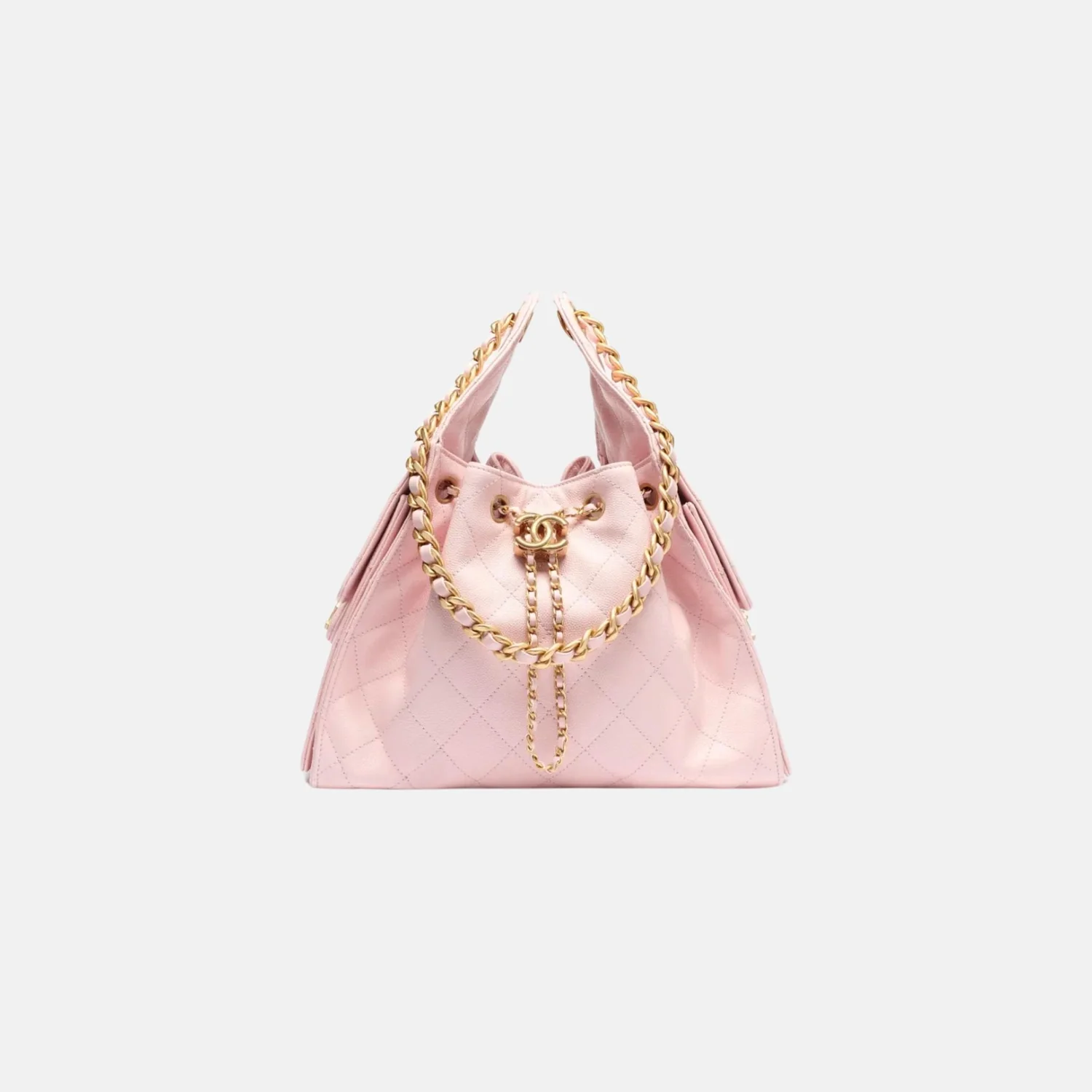 Chanel Small 25 Hobo - White Caviar | Antique Gold Hardware
