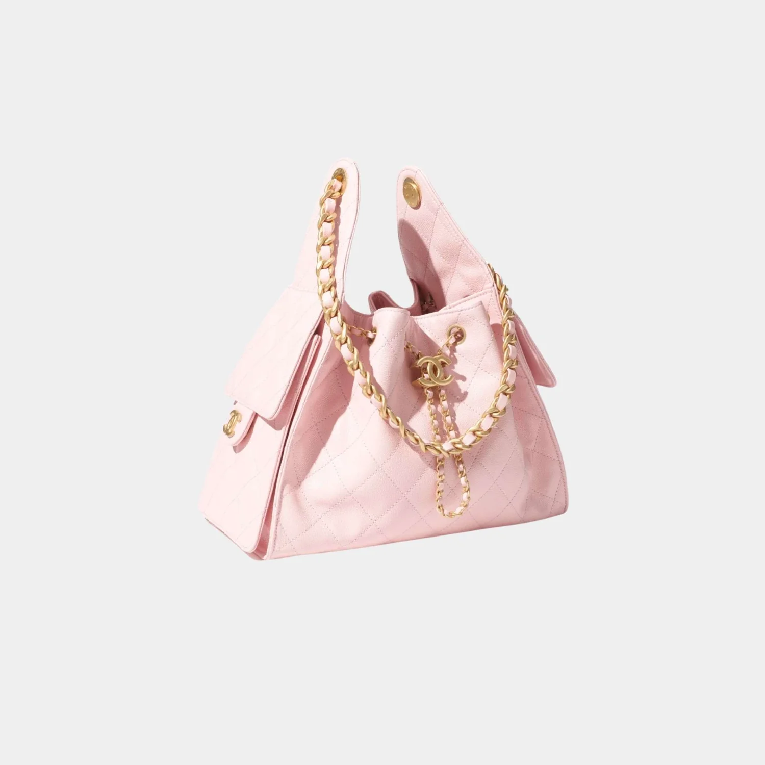Chanel Small 25 Hobo - White Caviar | Antique Gold Hardware