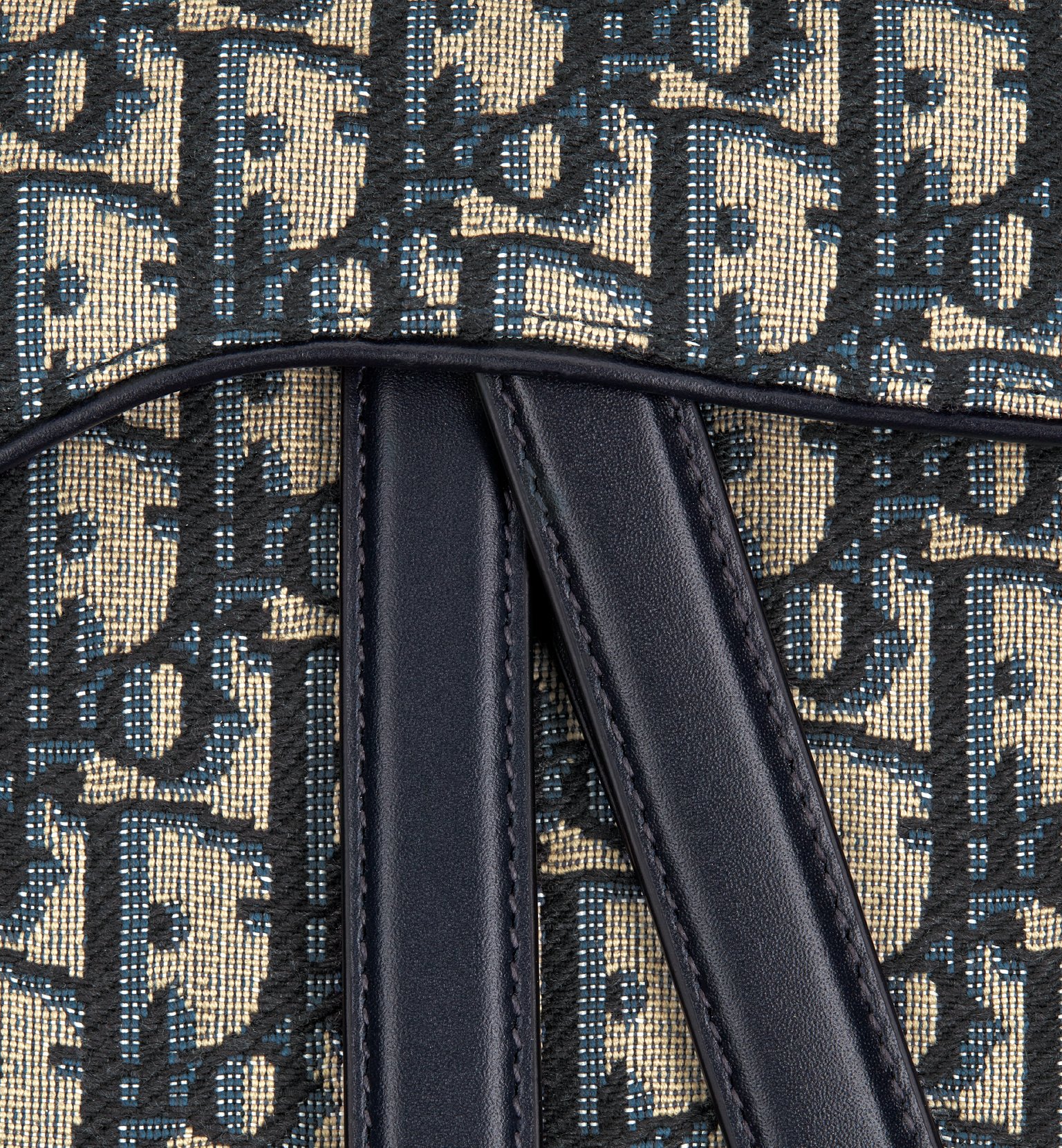 Dior Saddle Bag with Strap Blue Dior Oblique Jacquard