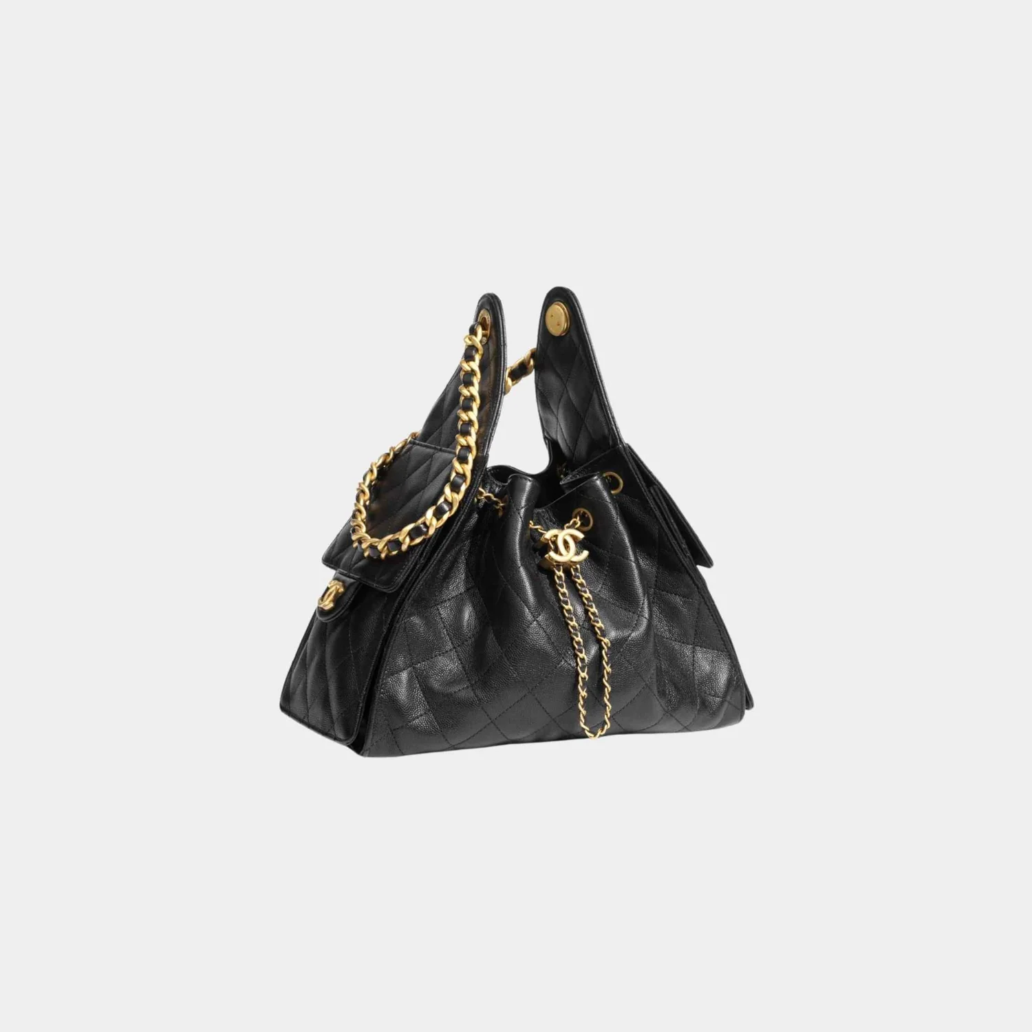 Chanel Small 25 Hobo - White Caviar | Antique Gold Hardware
