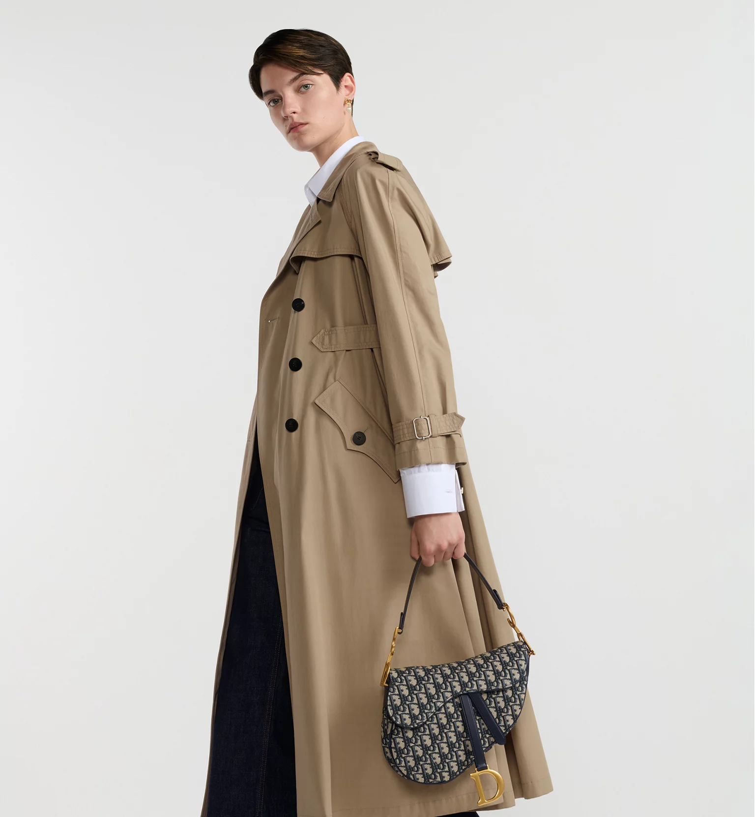 Dior Saddle Bag with Strap Blue Dior Oblique Jacquard