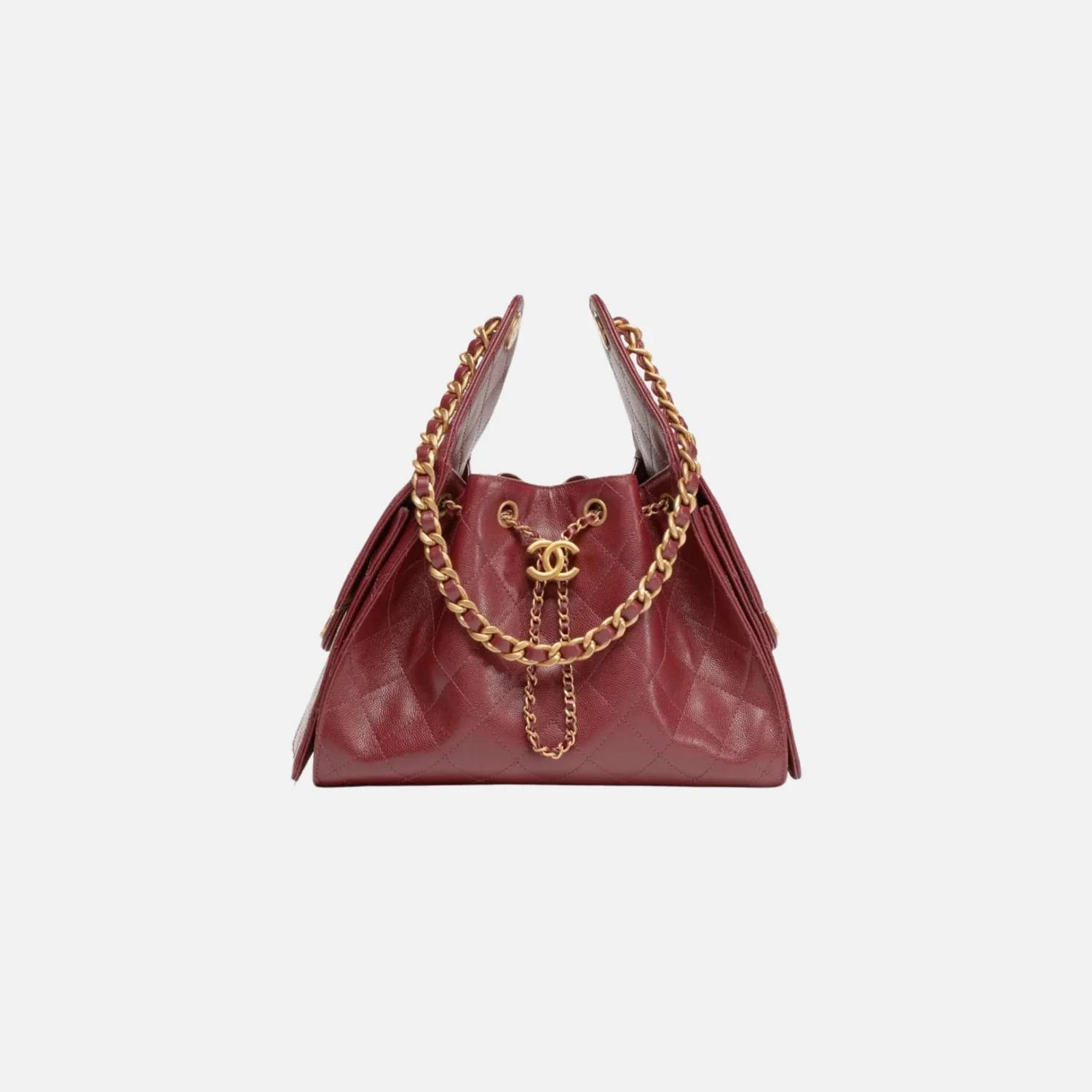 Chanel Small 25 Hobo - White Caviar | Antique Gold Hardware