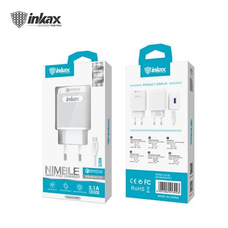 Chargeur FAST secteur Inkax USB - Avec Câble TypeC