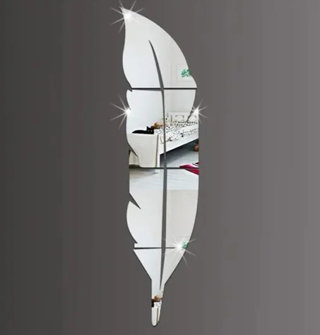 Miroir plume de décoration 3D