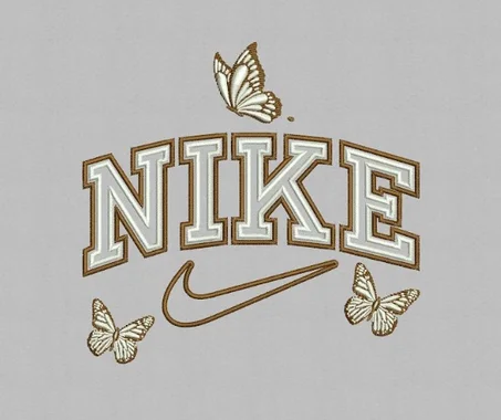 "Nike Butterfly Logo Embroidery Design - Compatible with All Machine Formats"