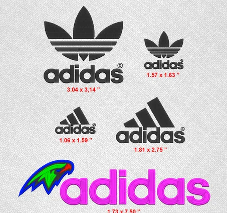"Adidas Logo Embroidery Design - Compatible with All Machine Formats"