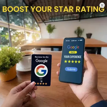 Tarjeta NFC de reseñas de Google