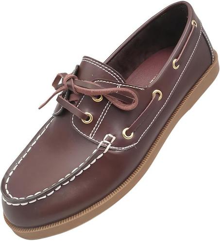 BEST TRENDY Mocasines con cordones para mujer, zapatos casuales de negocios, cómodos y ligeros, mocasines de Penny sin cordones para el trabajo, zapatos náuticos para mujer