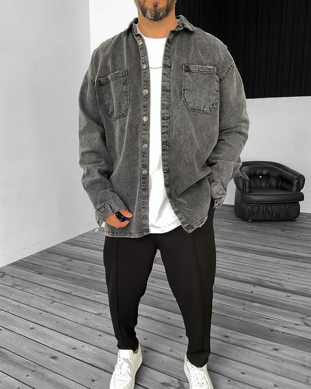 Chemise Jean Noir Stone