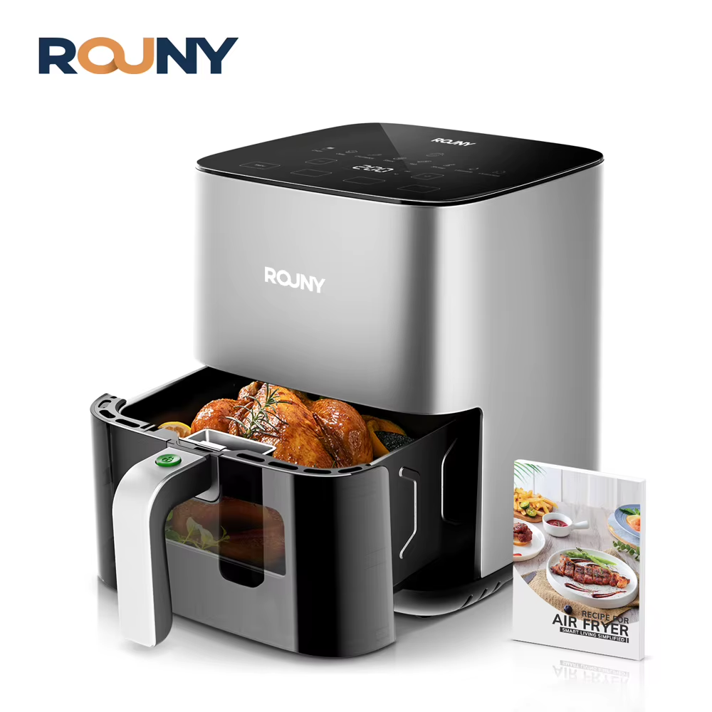 قلاية هوائية ROUNY سعة 5 لتر | بدون زيت | شاشة لمس | نافذة رؤية