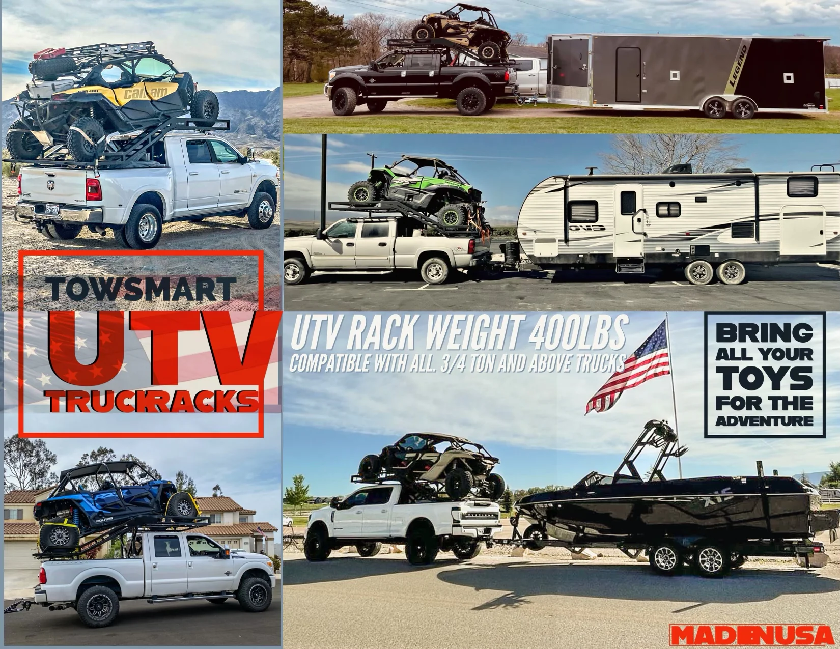 Updated 2024 Newest heavy duty aluminum Utv Truck rack truck deck. Lowest priced utv truck rack near me aluminum racks available