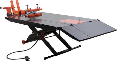 APlusLift MT1500X 1500LB Air Operated 48" Width Motorcycle ATV Lift Table with Side Extensions / 2 Year Warranty