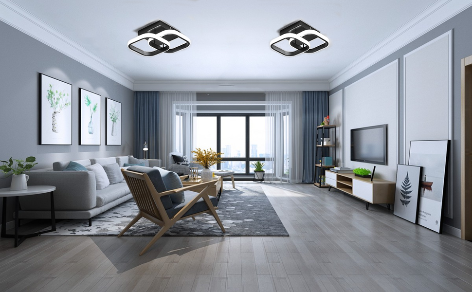 LED مصباح سقف أوسيروس عصري باللون الأسود