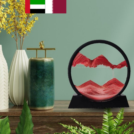 زينة الساعة الرملية المتحركة (حمراء)