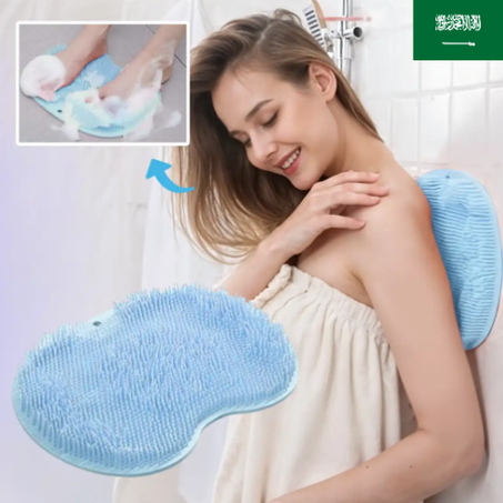 فرشاة حمام سيليكون 3 في 1 باللون الأزرق