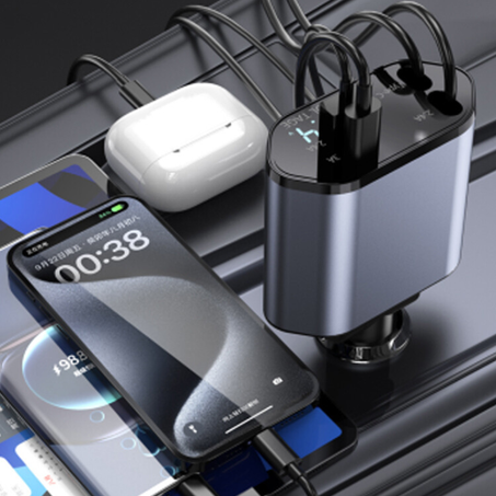 شاحن سيارة بـ 4 منافذ