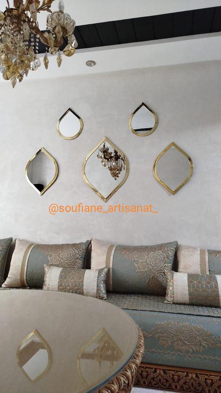 5 مرايا نحاس دهبي رفيع