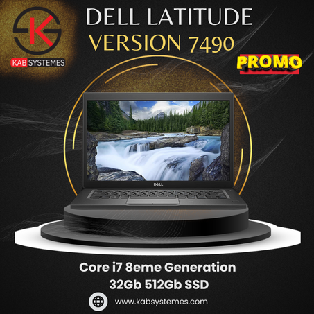 Dell 7490 core i7 8ème génération ram 32Gb stockage 512ssd empreinte clavier&nbsp;rétroéclairé