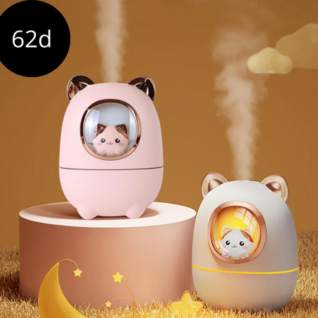 جهاز ترطيب الهواء على شكل قطة كرتونية، لطيف وصامت، يعمل على إعادة شحن USB، رائحة ناشرة