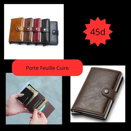 PORTE FEUILLE - PORTE CARTE EN CUIR (  بورت فوي - بورت كارت أون كوير       )