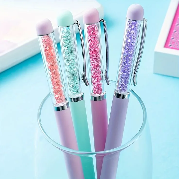 قلم الاحجار 💖💕🌸   gem stone gel pen