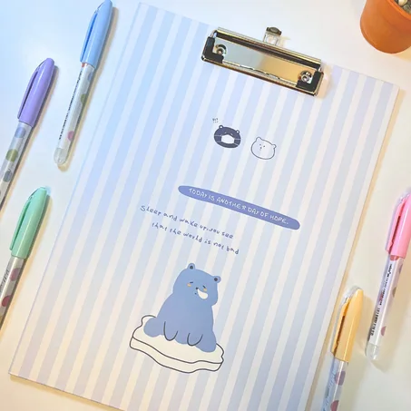 clipbord💞🌸 حاملة اوراق بتصميم بسيط 💖💕 بلون الزرق