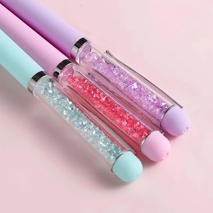 قلم الاحجار 💖💕🌸   gem stone gel pen