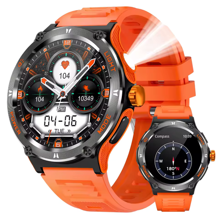 EIGIIS Smart Watch 3ATM Waterproof 1.53" KT76 Men Sport With Compass