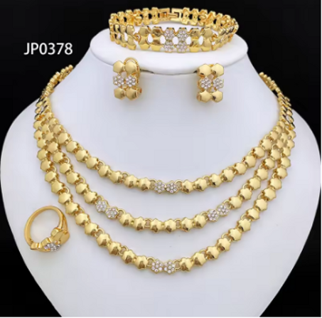 Gold Color Jewelry Sets For Women Necklace Sets For Women bijoux de mode ensembles de bijoux