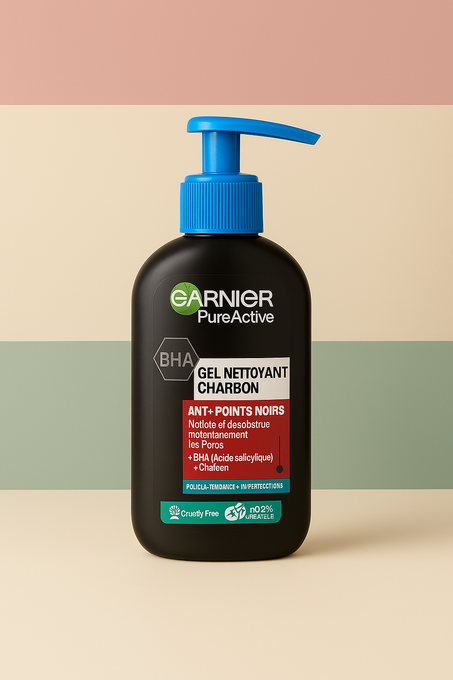 Garnier Pure Active - Gel Nettoyant Charbon Peaux à Tendance Acnéiques - 250 ml