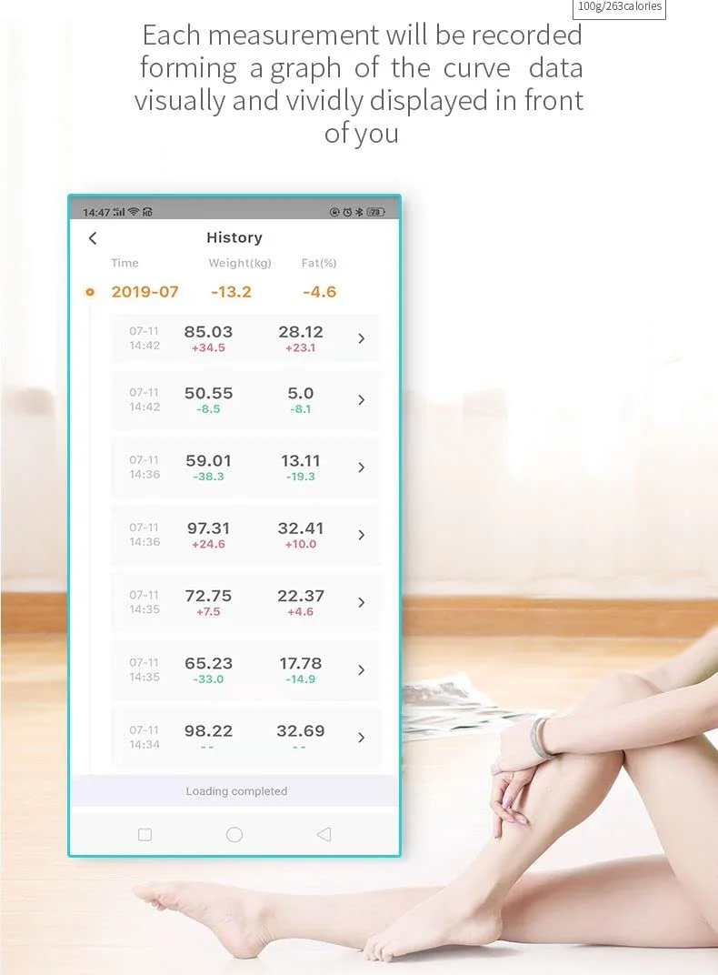 • ميزان لوزن الجسم بالبلوتوث