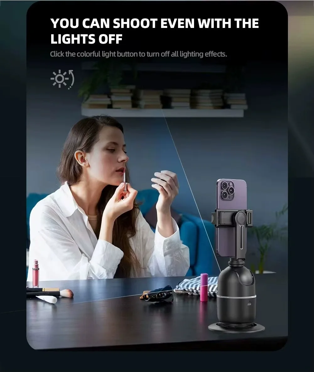 حامل للهاتف لتتبع الوجه 360 درجة