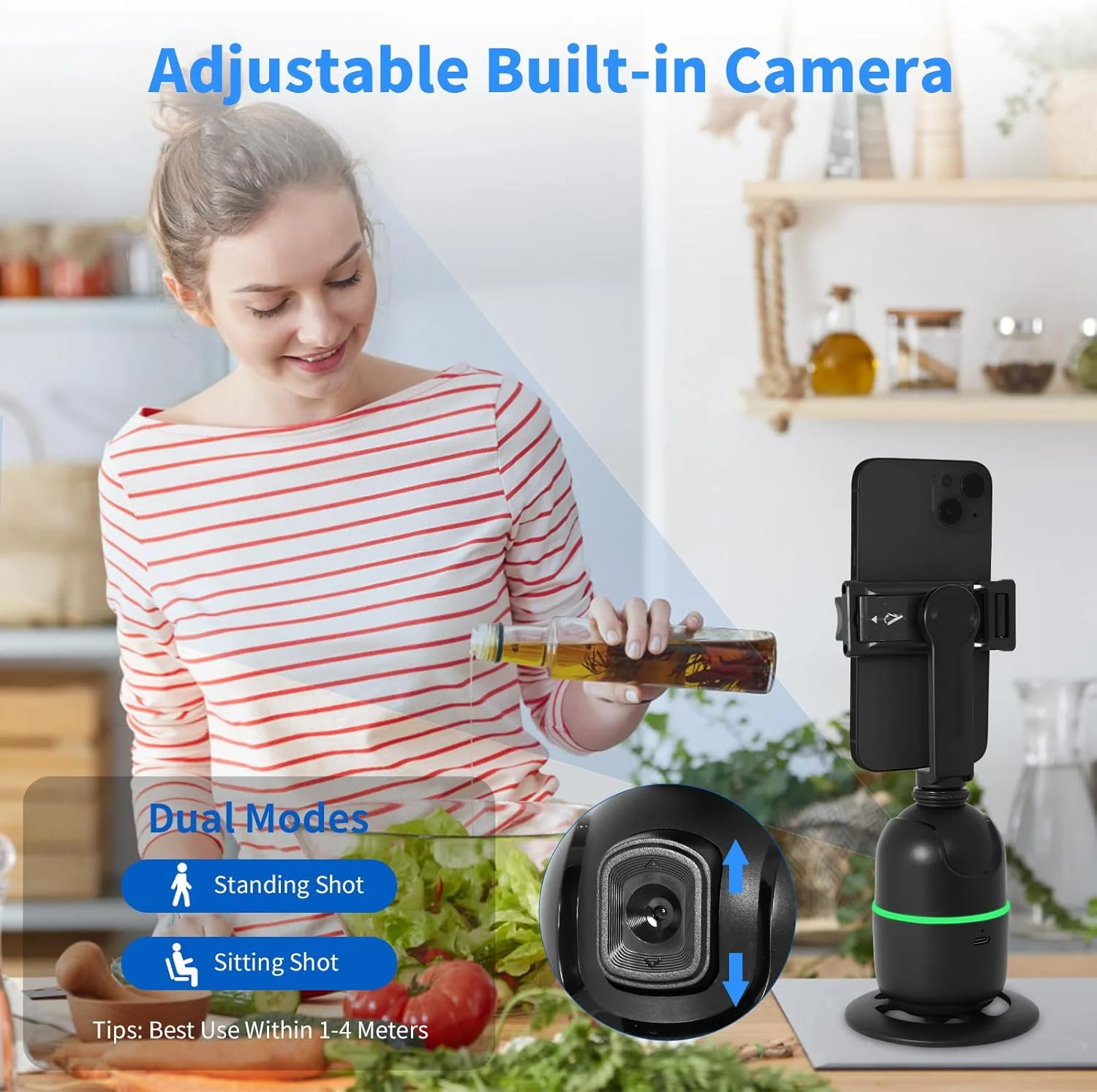 حامل للهاتف لتتبع الوجه 360 درجة