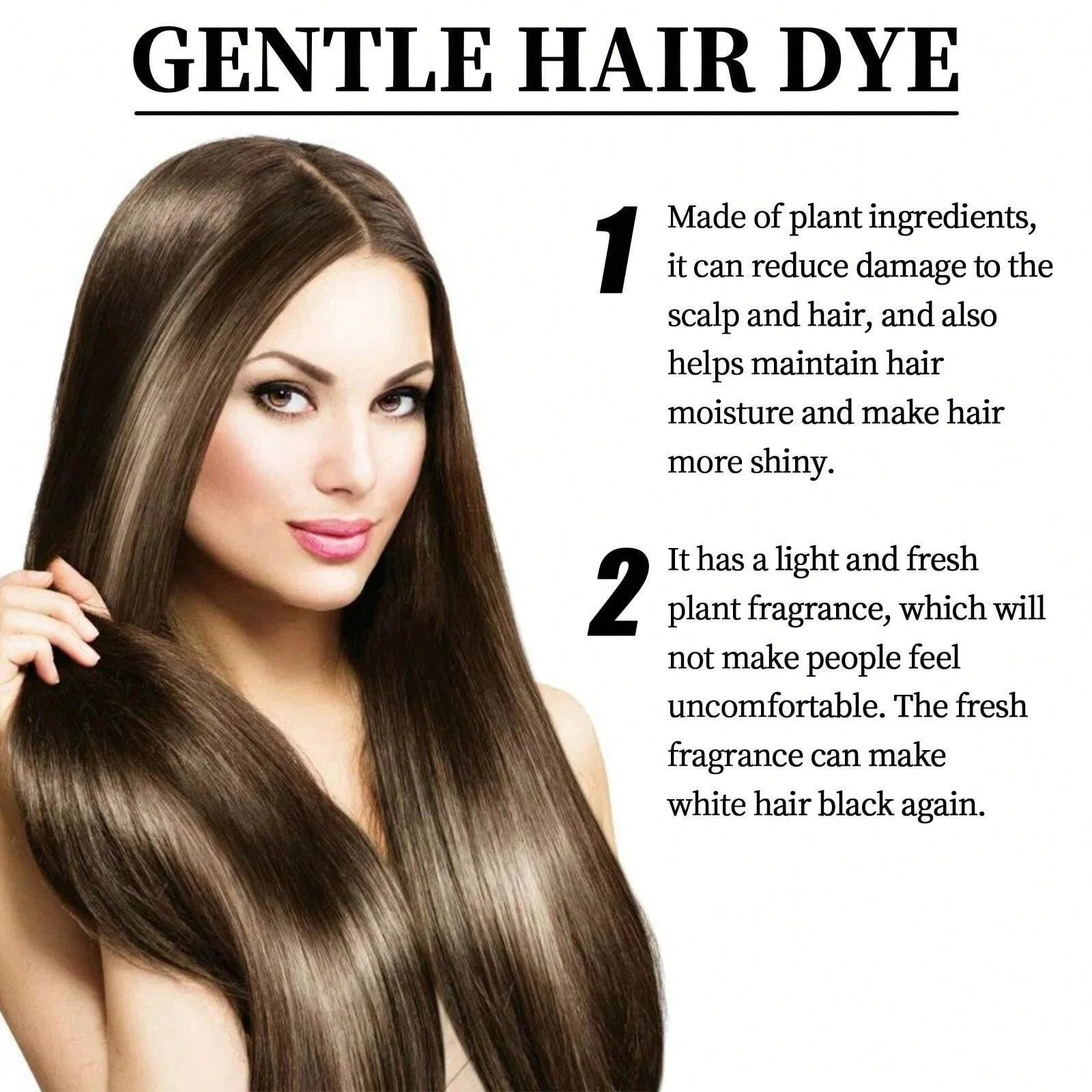 عرض قطعتين شامبو صبغ الشعر اللون الاسود بالفواكه