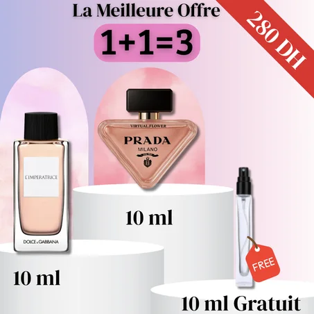 Pack: 10 ml Prada Paradoxe + 10 ml L'imperatrice = 10 ml Gratuit