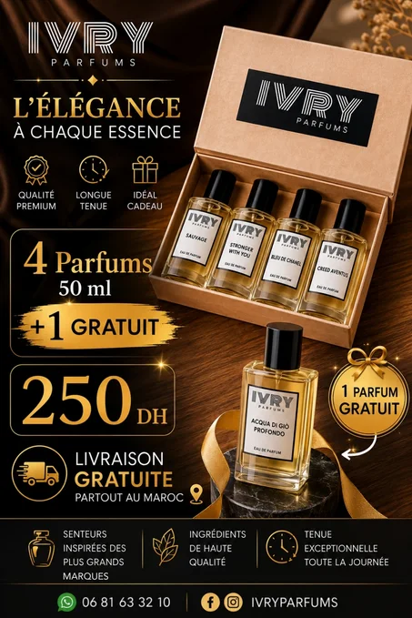 PACK DE 4 PARFUMS DE 50 ML +1 GRATUIT🎁