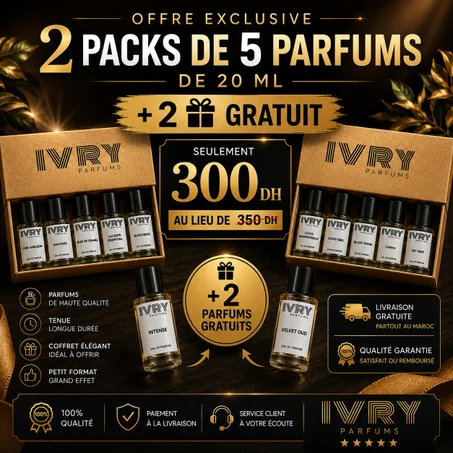 2 PACKS  DE 5 PARFUMS 20 ML + 2 GRATUIT 🎁