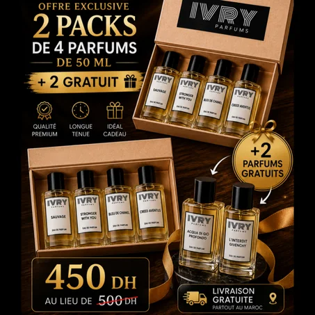 2 PACKS DE 4 PARFUMS 50 ML + 2 GRATUIT🎁