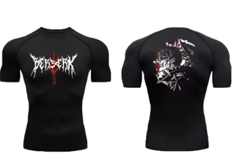 قميص رجالي مضغوط مطبوع عليه أنمي