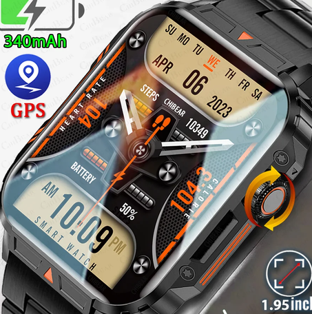 ساعة ذكية عسكرية للرجال جديدة لعام 2024 بسعر 1.95 دولار أمريكي، ساعة ذكية للرجال مزودة بخاصية الاتصال عبر البلوتوث، تعمل بنظامي التشغيل أندرويد وIOS، مقاومة للماء IP68، ساعات رياضية