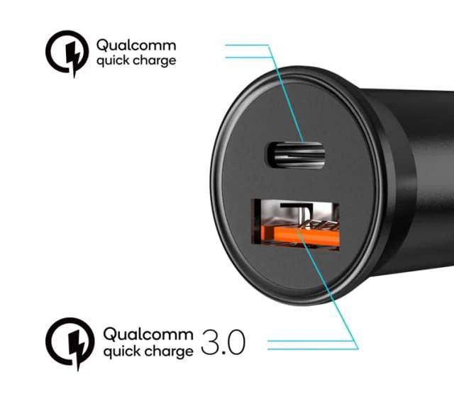 Mini chargeur de voiture 25 watt, double Port USB & type-c, charge rapide, QC4.0