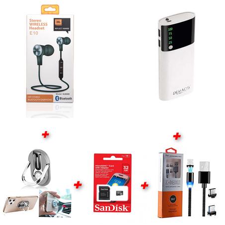 Pack 5 ( Kit JBL + Power bank + Carte mémoire + Cable magnetique + Ring 360° )