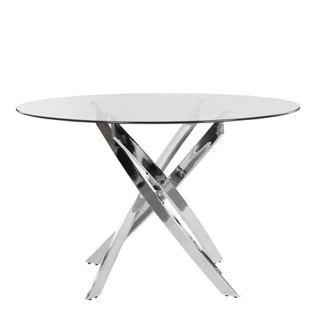 Table ronde pied en inox - rayon sur mesure