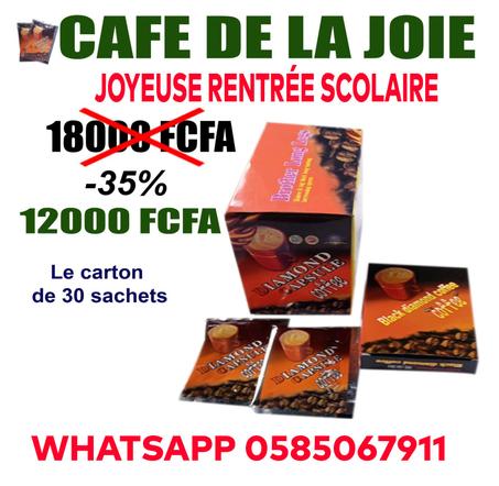 CAFE « DE LA JOIE » NATUREL BIO : 🌹 01 CARTON DE 30 SACHETS A 12 000 FCFA  OU 🌹 01 BOITE DE 06 SACHETS A 5000FCFA 🏍  LIVRAISON ET EXPEDITION GRATUITE POUR LES DEUX OFFRES