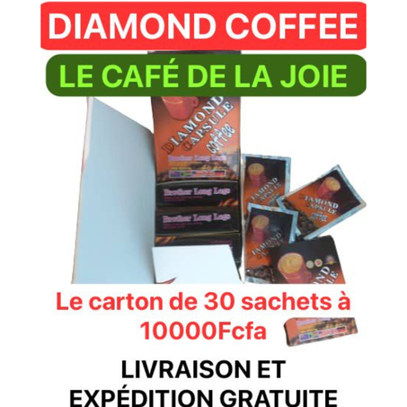 (30 SACHETS) DIAMOND CAFE (LE CAFE DE LA JOIE) COMPLEMENT ALIMENTAIRE APHRODISIAQUE BIO ) Livraison ou Expédition GRATUITE pendant la PROMO