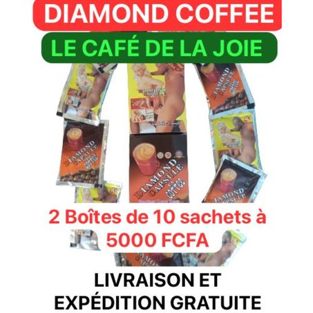 ( 10 SACHETS ) DIAMOND CAFE ( LE CAFE DE LA JOIE ) COMPLEMENT ALIMENTAIRE APHRODISIAQUE BIO. Livraison ou Expédition GRATUITE